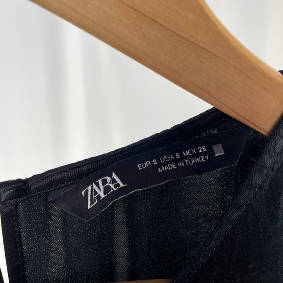 Zara Satin Cut Out Sleeveless Midi Dress in Black Size‎ Small - Picture 7 of 9